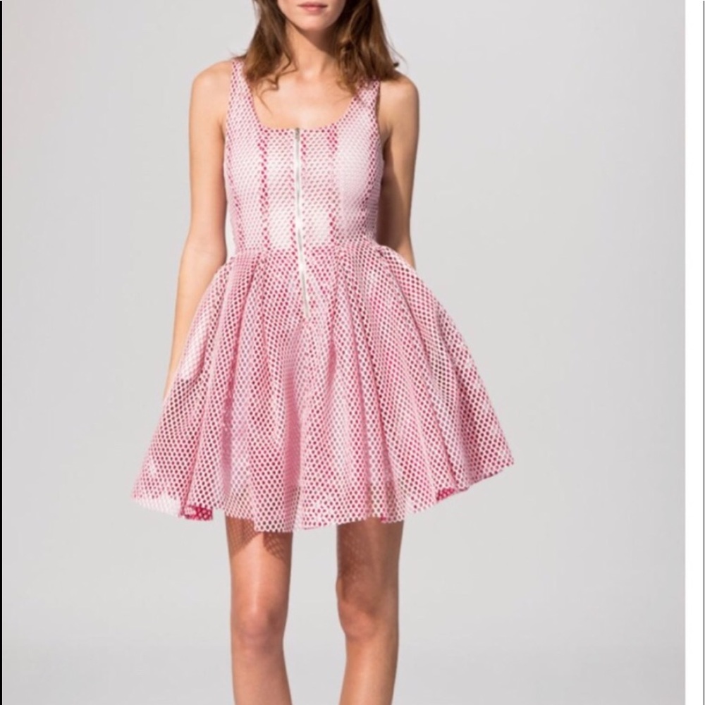White and Pink Sleeveless Dress